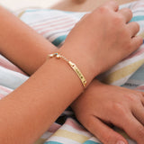 Personalized Rainbow Baby Gold Bracelet | 14K Solid Gold