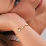 Personalized Rainbow Baby Gold Bracelet | 14K Solid Gold