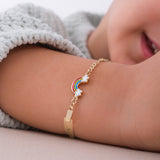 Personalized Rainbow Baby Gold Bracelet | 14K Solid Gold