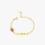 Personalized Ladybird Gold Bracelet for Baby | 14K Solid Gold