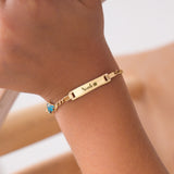 Personalized Car Baby Gold Bracelet with Name  | 14K Solid Gold