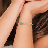 Personalized Car Baby Gold Bracelet with Name  | 14K Solid Gold