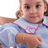 Personalized Footprint Baby Charm Bracelet with Name  | 14K Solid Gold