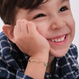 Personalized Footprint Baby Charm Bracelet with Name  | 14K Solid Gold