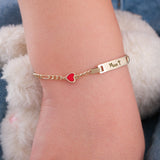 Personalized Heart Baby ID Bracelet  | 14K Solid Gold