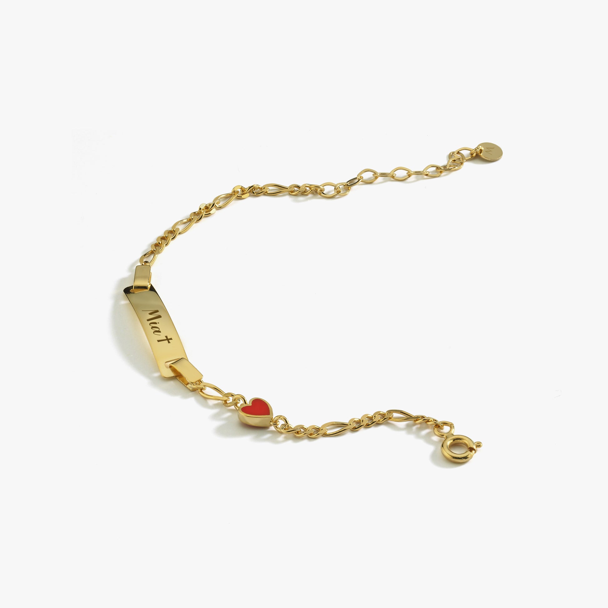 Personalized Heart Baby ID Bracelet  | 14K Solid Gold