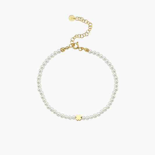 Clover Pearl Bracelet | 18K Gold Vermeil