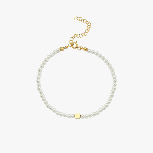 Clover Pearl Bracelet | 18K Gold Vermeil