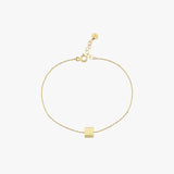 Cube Initial Bracelet | 14K Solid Gold