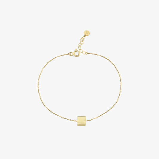 Cube Initial Bracelet | 14K Solid Gold