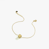 Cube Initial Bracelet | 14K Solid Gold