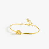 Custom Initial Elephant Bangle Bracelet | 18K Gold Vermeil