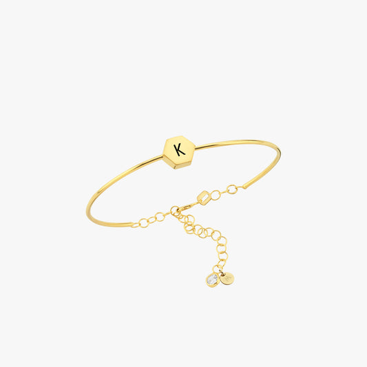 Personalized Initial Bangle | 18K Gold Vermeil