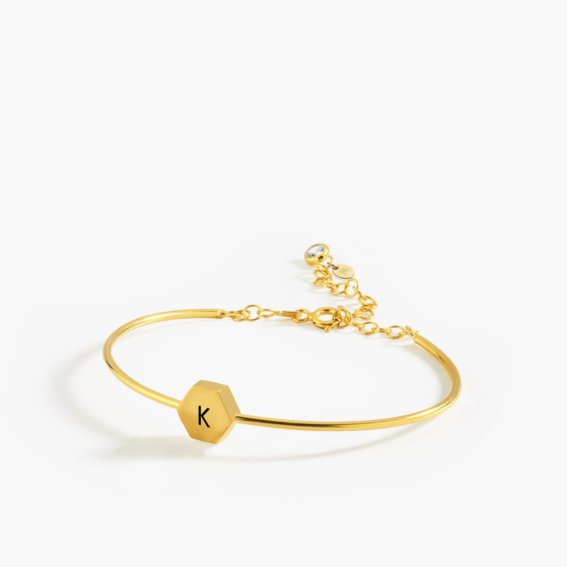 Personalized Initial Bangle | 18K Gold Vermeil