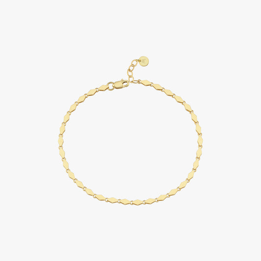 Gold Mirror Chain Bracelet | 14K Solid Gold