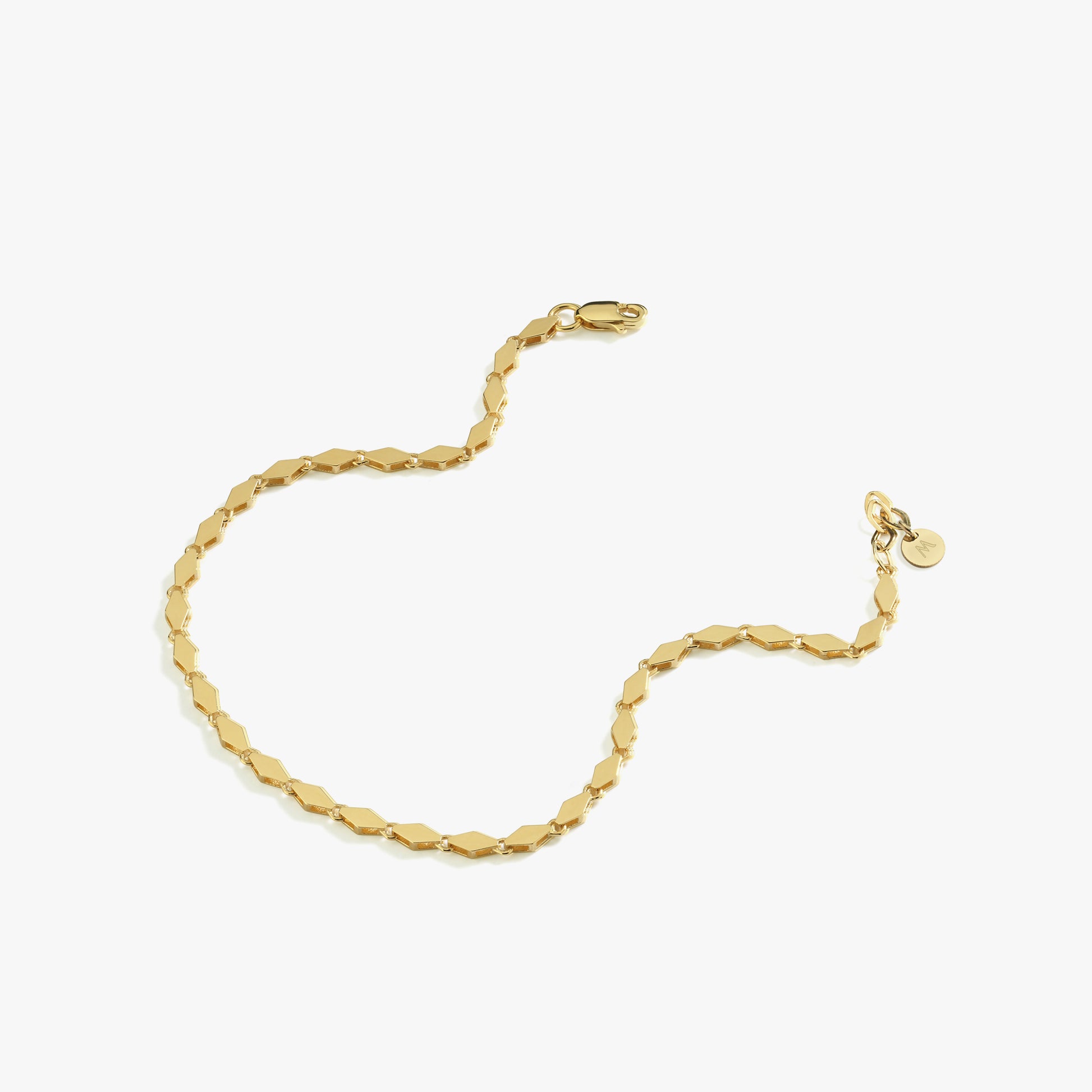 Gold Mirror Chain Bracelet | 14K Solid Gold