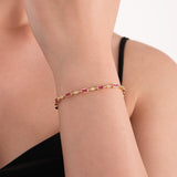 Baguette Ruby Tennis Bracelet | 18K Gold Vermeil