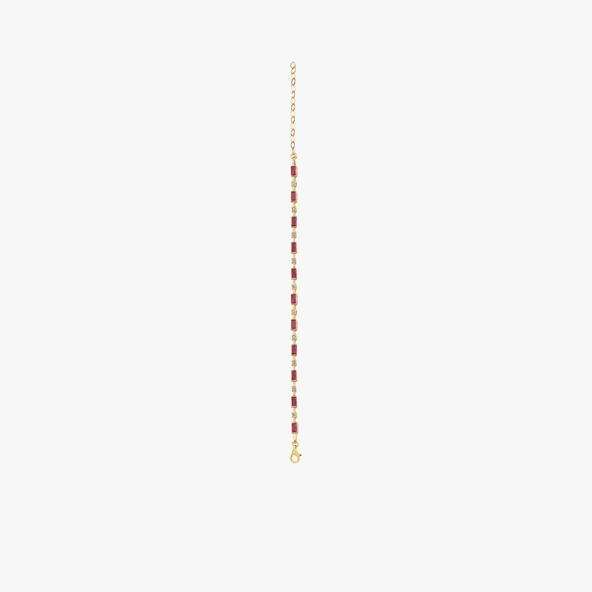 Baguette Ruby Tennis Bracelet | 18K Gold Vermeil