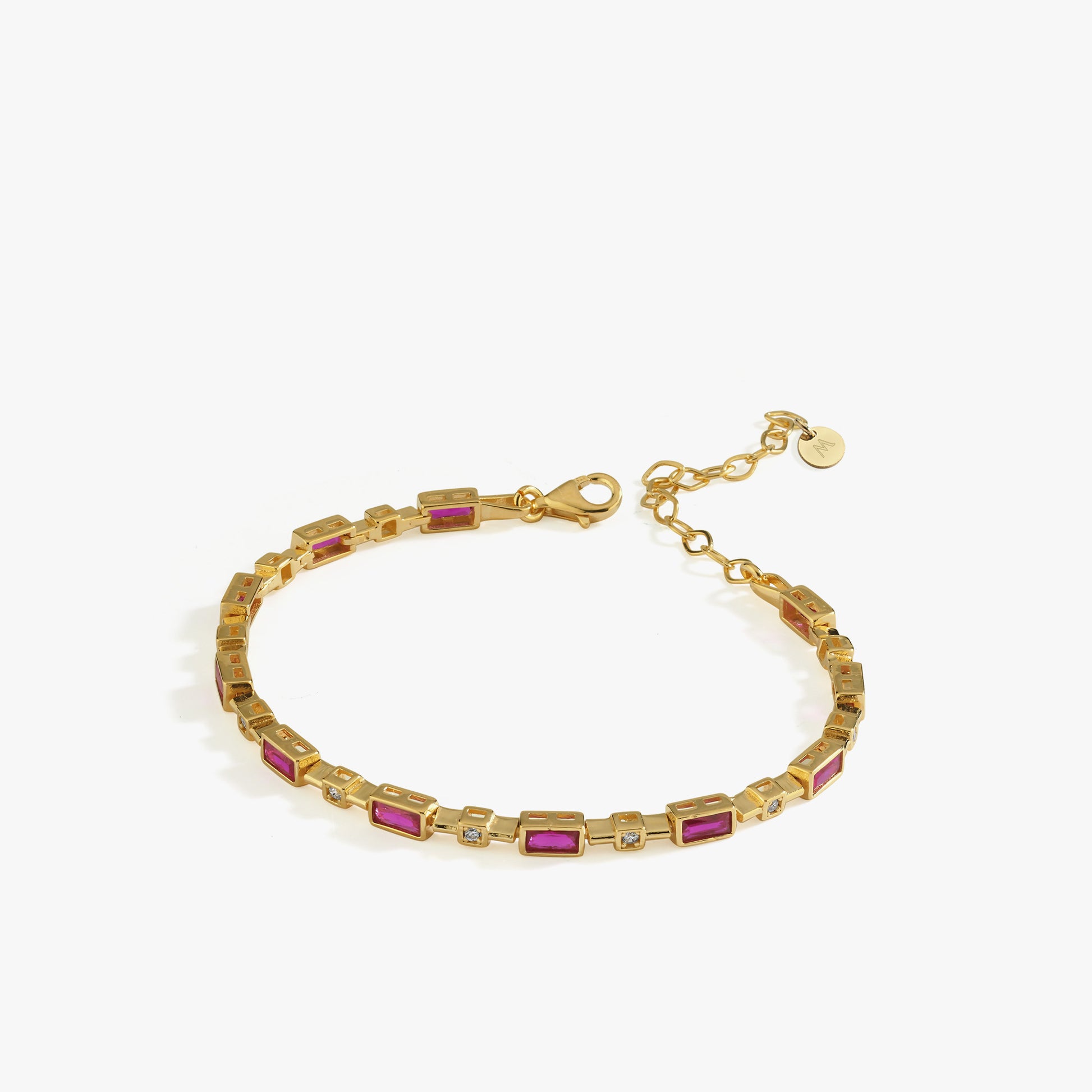 Baguette Ruby Tennis Bracelet | 18K Gold Vermeil