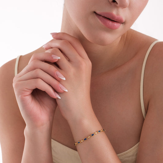 Sapphire Tennis Bracelet | 18K Gold Vermeil