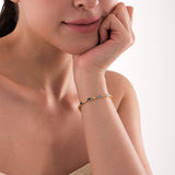 Baguette Sapphire Tennis Bracelet | 18K Gold Vermeil