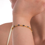 Baguette Sapphire Tennis Bracelet | 18K Gold Vermeil