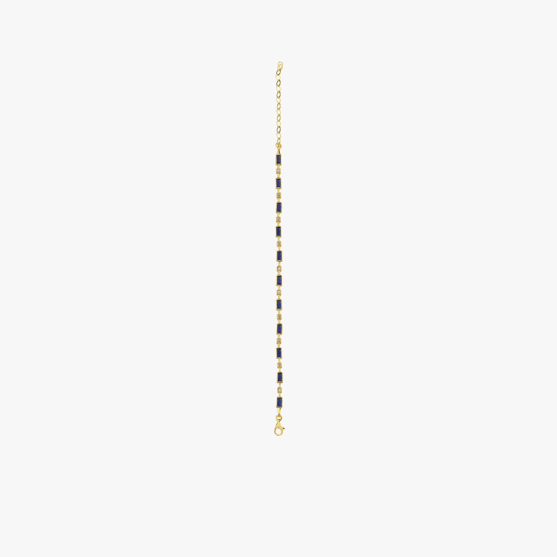 Baguette Sapphire Tennis Bracelet | 18K Gold Vermeil
