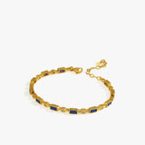 Baguette Sapphire Tennis Bracelet | 18K Gold Vermeil