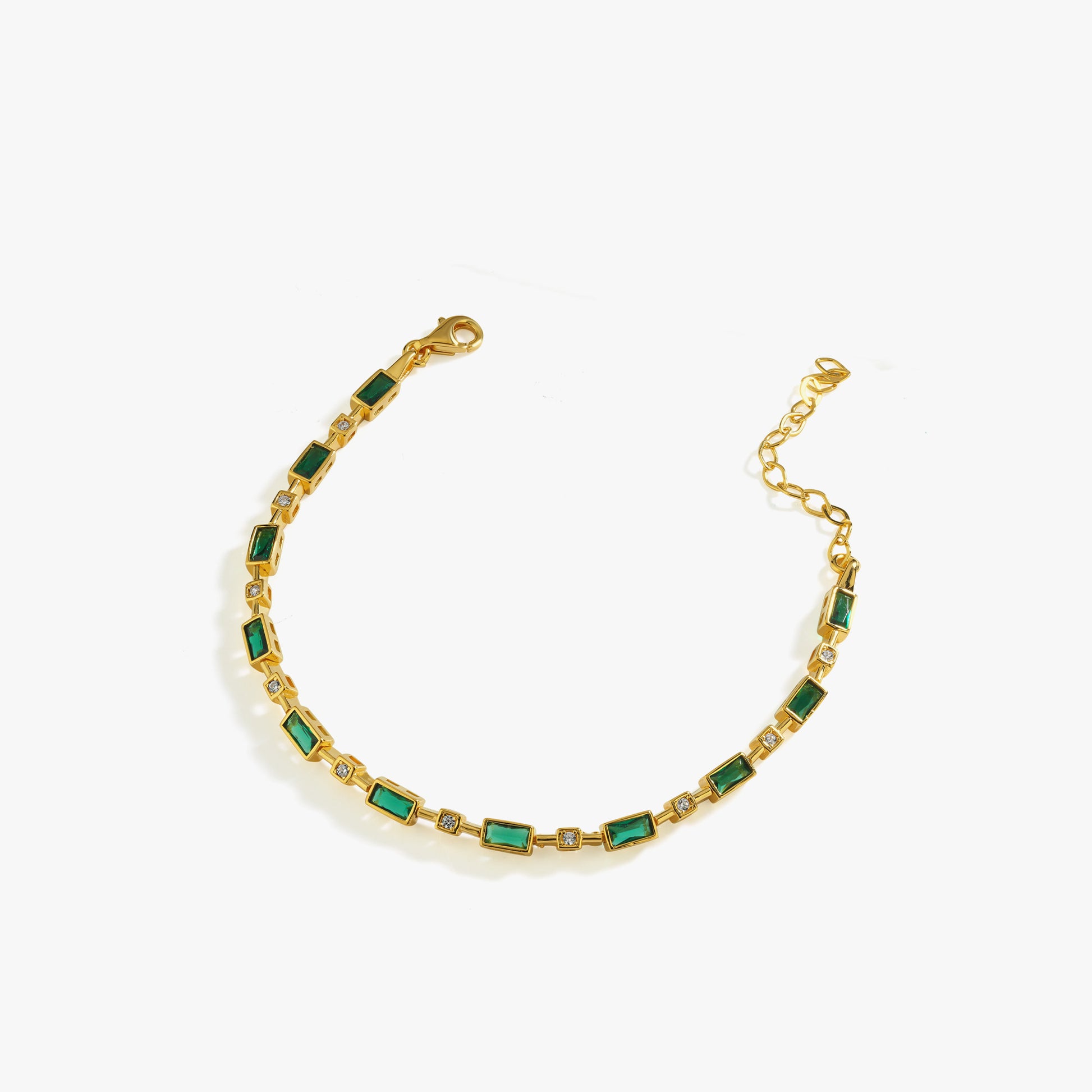 Emerald Tennis Bracelet | 18K Gold Vermeil