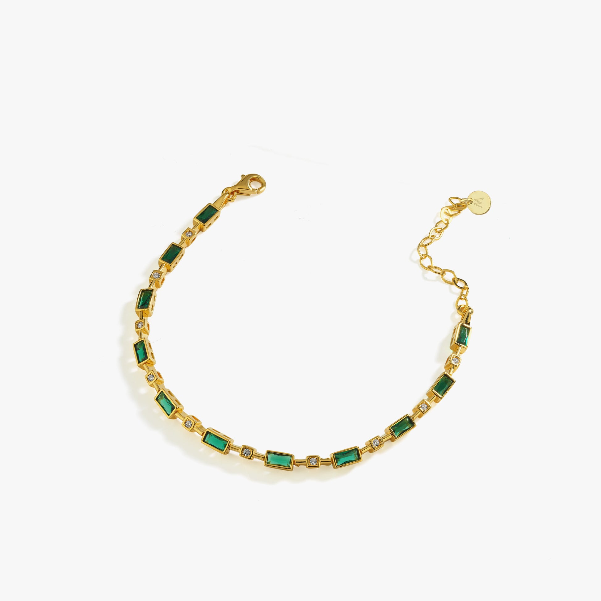 Emerald Tennis Bracelet | 18K Gold Vermeil