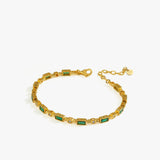 Emerald Tennis Bracelet | 18K Gold Vermeil