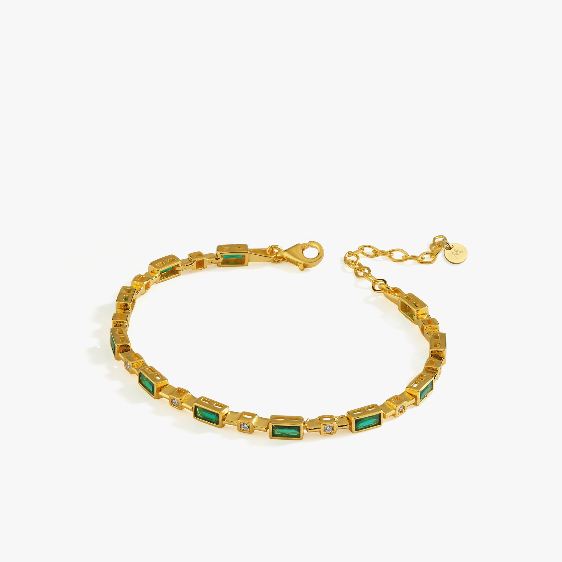 Emerald Tennis Bracelet | 18K Gold Vermeil