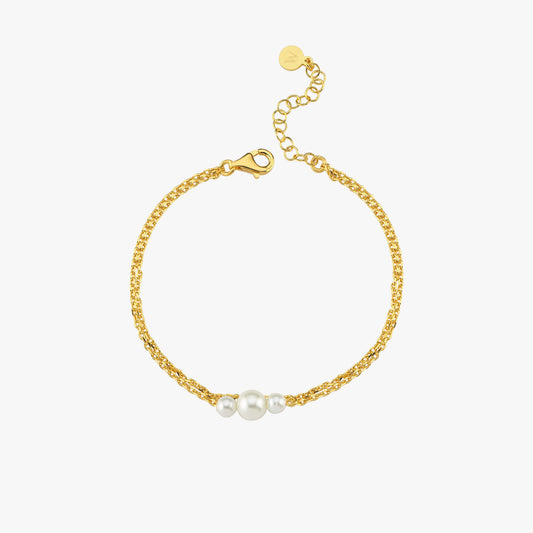 Three Pearl Bracelet | 18K Gold Vermeil