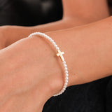 Pearl Cross Bracelet | 18K Gold Vermeil