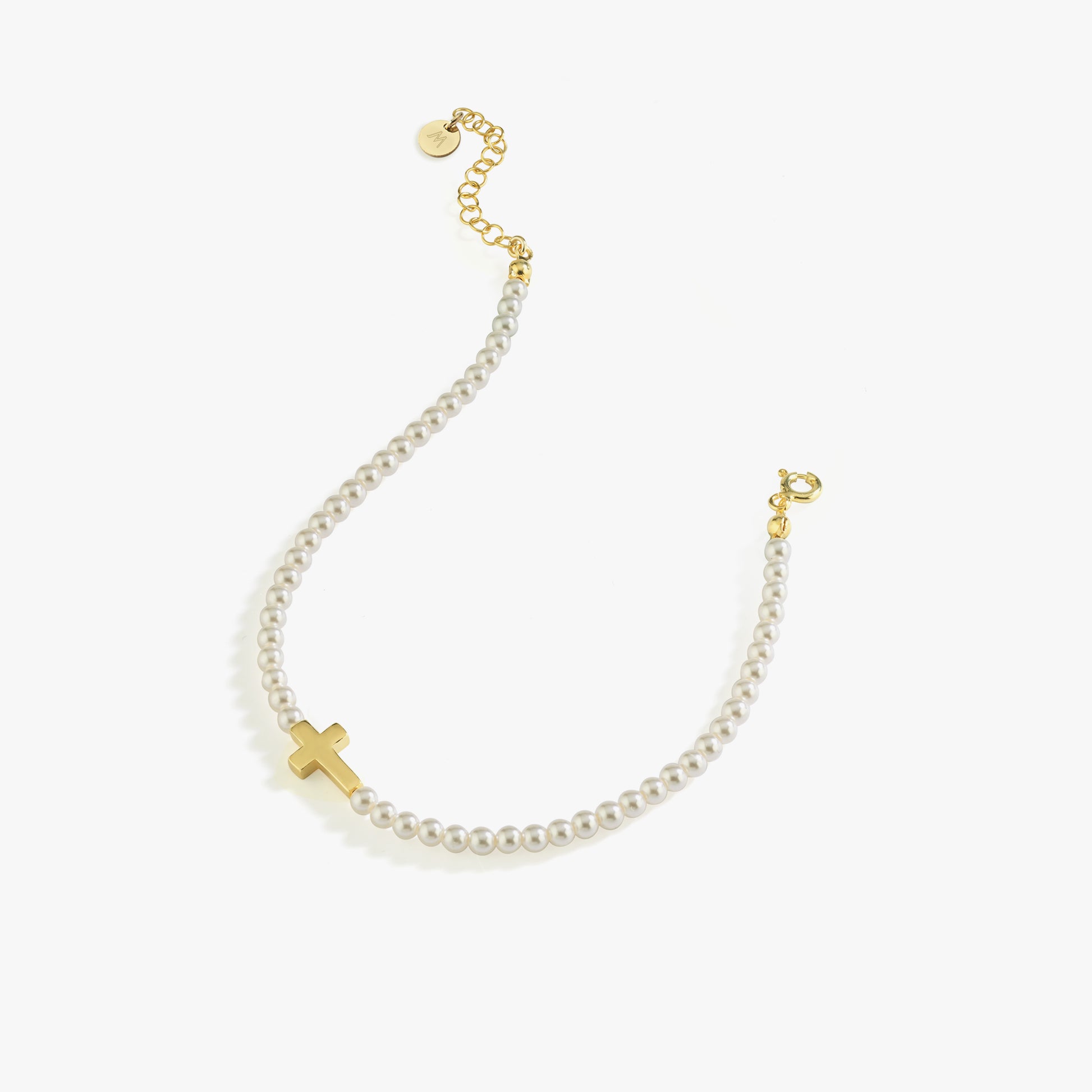 Pearl Cross Bracelet | 18K Gold Vermeil