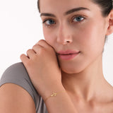 Christian Sideways Cross Bracelet | 14K Solid Gold