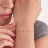 Christian Sideways Cross Bracelet | 14K Solid Gold