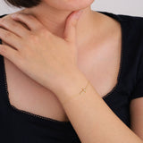 Sideways Daimond Cross | 14K Solid Gold