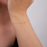 Sideways Daimond Cross | 14K Solid Gold