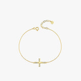Dainty Cross Bracelet | 14K Solid Gold