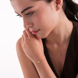 Small Cross Bracelet | 14K Solid Gold