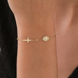 St. Hildegard Catholic Medal Bracelet | 14K Solid Gold