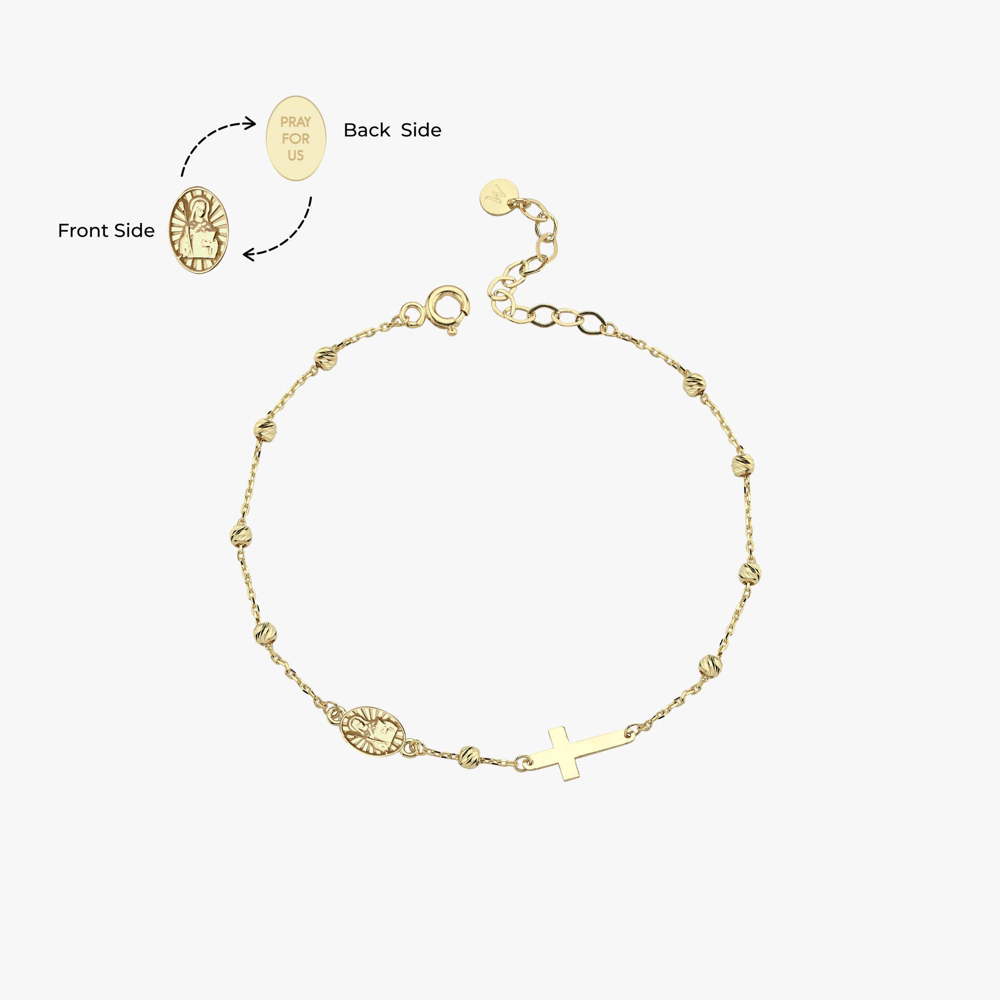 St. Bridget Catholic Medal Bracelet | 14K Solid Gold