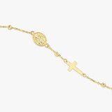St. Monica Catholic Medal Bracelet | 14K Solid Gold