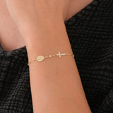 St. Catherine Catholic Medal Bracelet | 14K Solid Gold