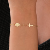 St. Catherine Catholic Medal Bracelet | 14K Solid Gold