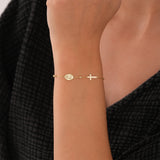 St. Catherine Catholic Medal Bracelet | 14K Solid Gold