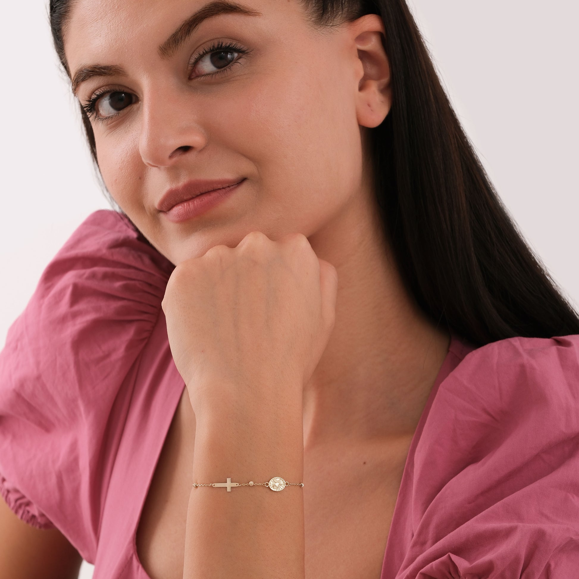 St. Joan of Arc Catholic Medal Bracelet | 14K Solid Gold