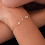 St. Joan of Arc Catholic Medal Bracelet | 14K Solid Gold