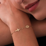 St. Joan of Arc Catholic Medal Bracelet | 14K Solid Gold